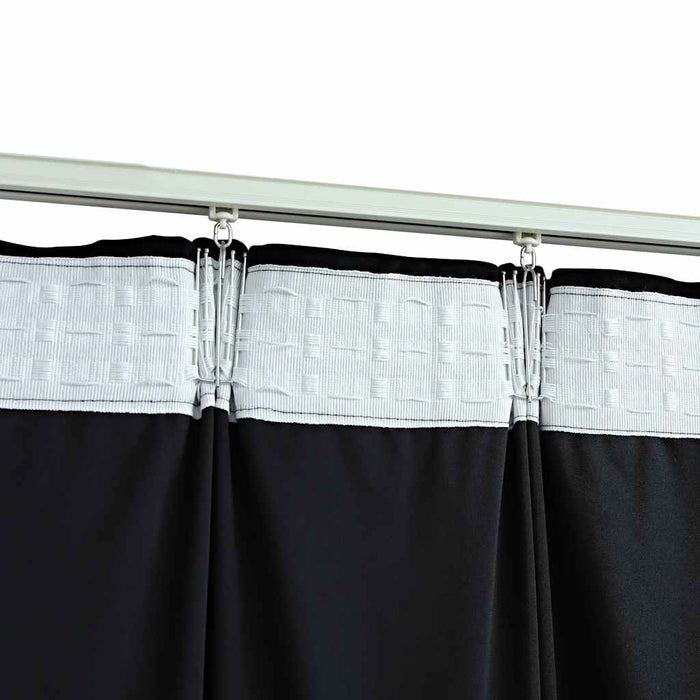 Draperii opace cu cârlige, 2 buc., negru, 140x175 cm, catifea - WALTI WALTI