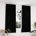Draperii opace cu cârlige, 2 buc., negru, 140x175 cm, catifea - WALTI WALTI