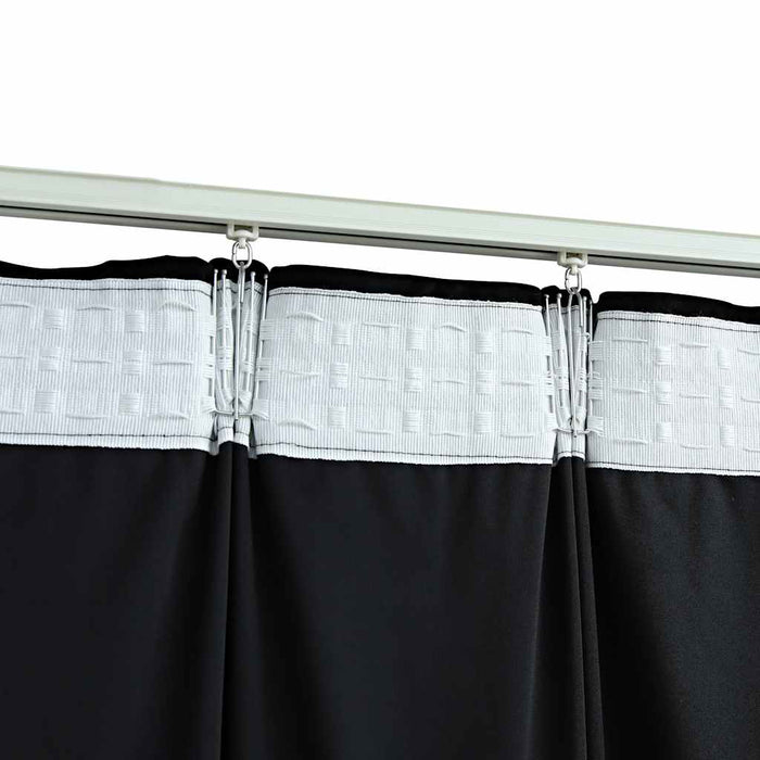 Draperii opace, 2 buc., negru, 140x225 cm, catifea, cu cârlige - WALTI WALTI