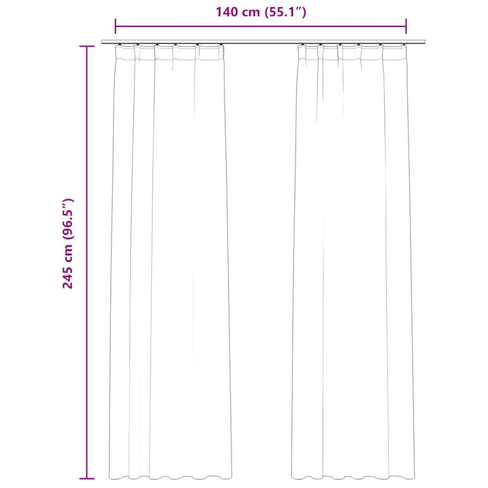 Draperii opace cu cârlige, 2 buc., antracit, 140x245cm, catifea - WALTI WALTI
