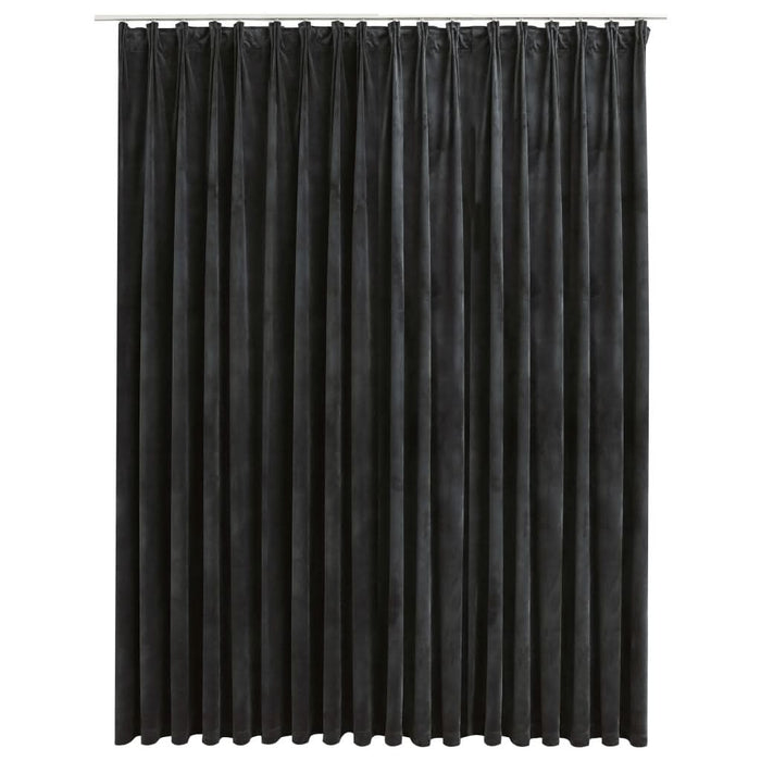 Draperie opacă, antracit, 290 x 245 cm, catifea, cu cârlige - WALTI WALTI