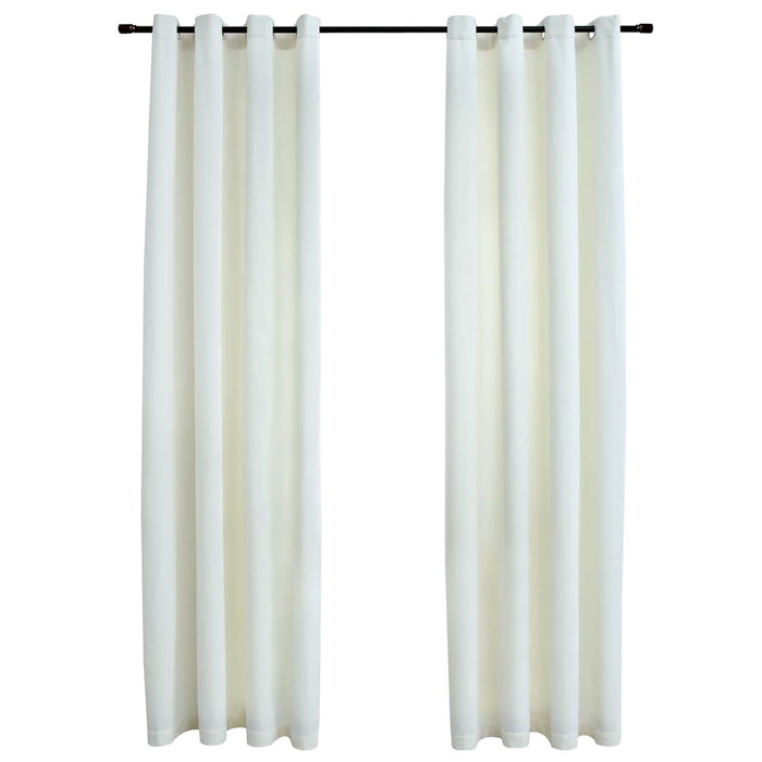 Draperii opace cu inele, 2 buc., crem, 140 x 245 cm, catifea - WALTI WALTI