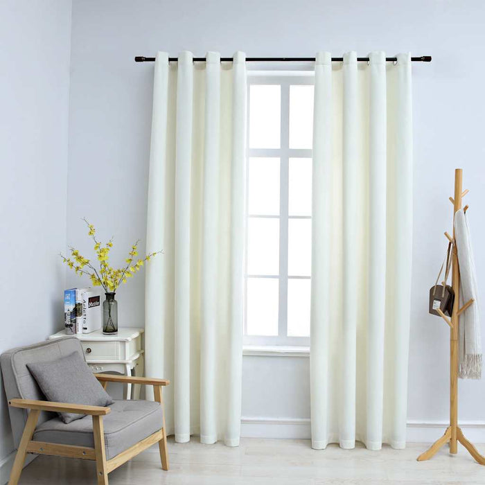 Draperii opace cu inele, 2 buc., crem, 140 x 245 cm, catifea - WALTI WALTI