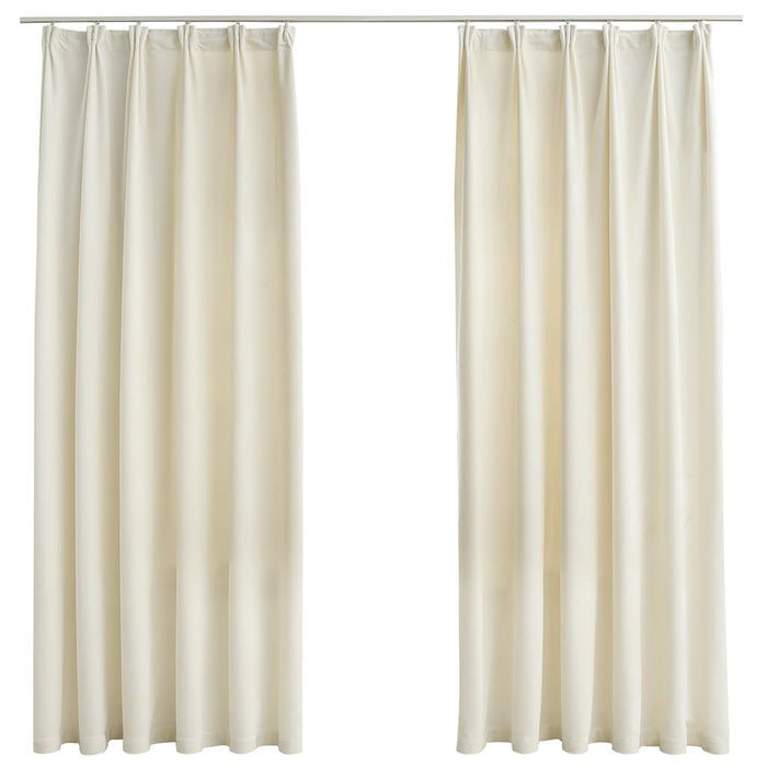 Draperii opace cu cârlige, 2 buc., crem, 140x175 cm, catifea - WALTI WALTI