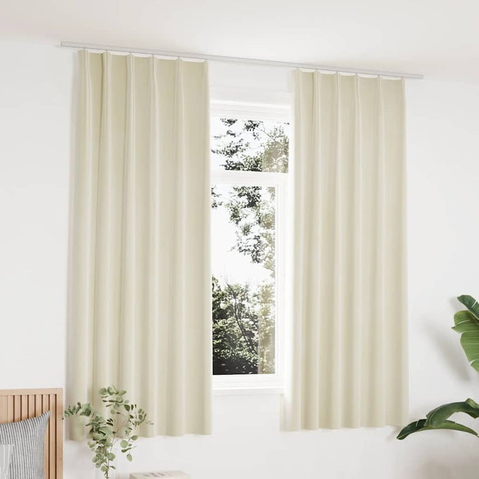 Draperii opace cu cârlige, 2 buc., crem, 140x175 cm, catifea - WALTI WALTI