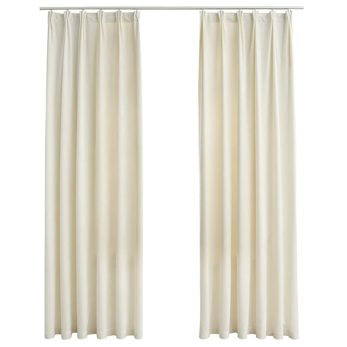 Draperii opace cu cârlige, 2 buc., crem, 140x225 cm, catifea - WALTI WALTI