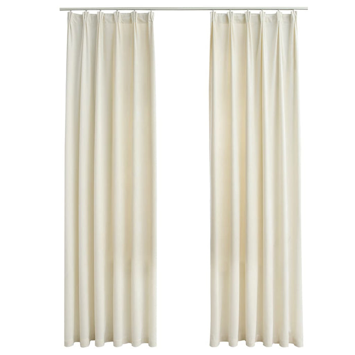 Draperii opace, 2 buc., crem, 140x245 cm, catifea, cu cârlige - WALTI WALTI