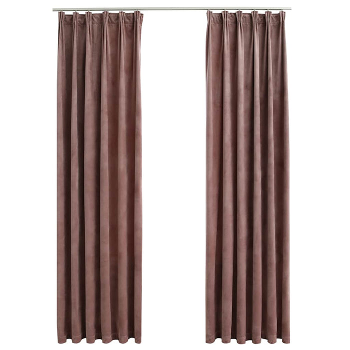 Draperii opace 2 buc. roz antichizat 140x245 cm catifea cârlige - WALTI WALTI