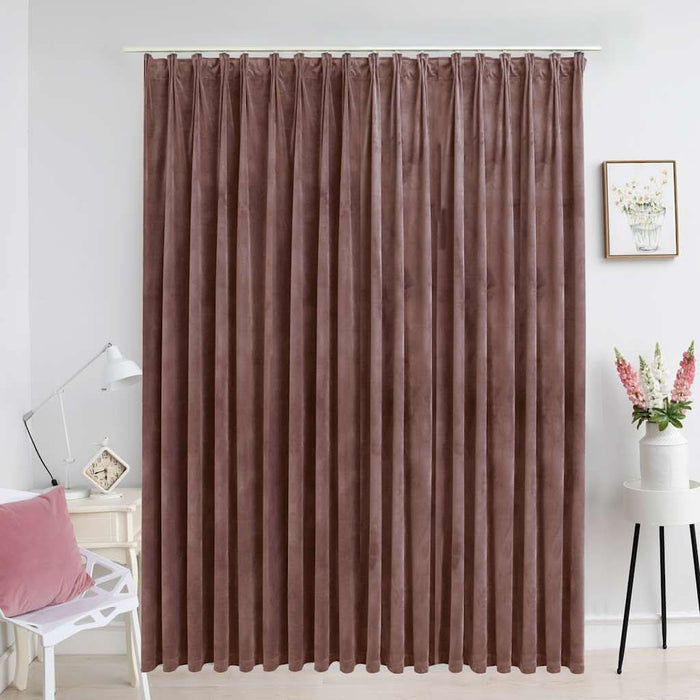 Draperie opacă, roz antichizat, 290x245 cm, catifea, cu cârlige - WALTI WALTI