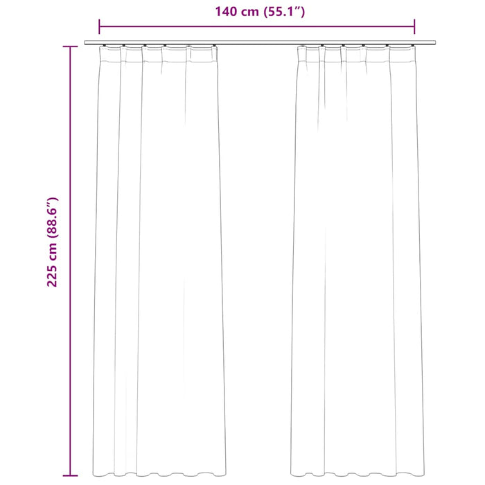 Draperii opace 2 buc. albastru închis 140x175cm catifea cârlige - WALTI WALTI