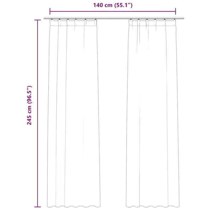 Draperii opace 2 buc. albastru închis 140x245cm catifea cârlige - WALTI WALTI