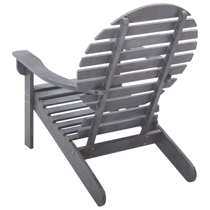 Scaun Adirondack, gri, lemn masiv de acacia WALTI