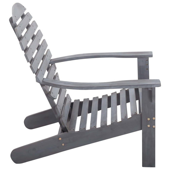 Scaun Adirondack, gri, lemn masiv de acacia WALTI