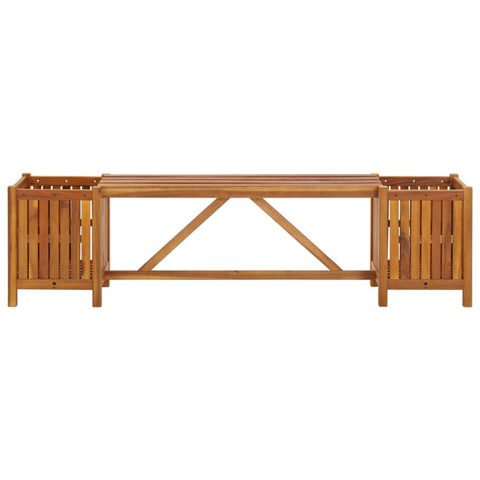 Bancă de grădină cu 2 jardiniere, 150x30x40 cm, lemn de acacia - WALTI WALTI