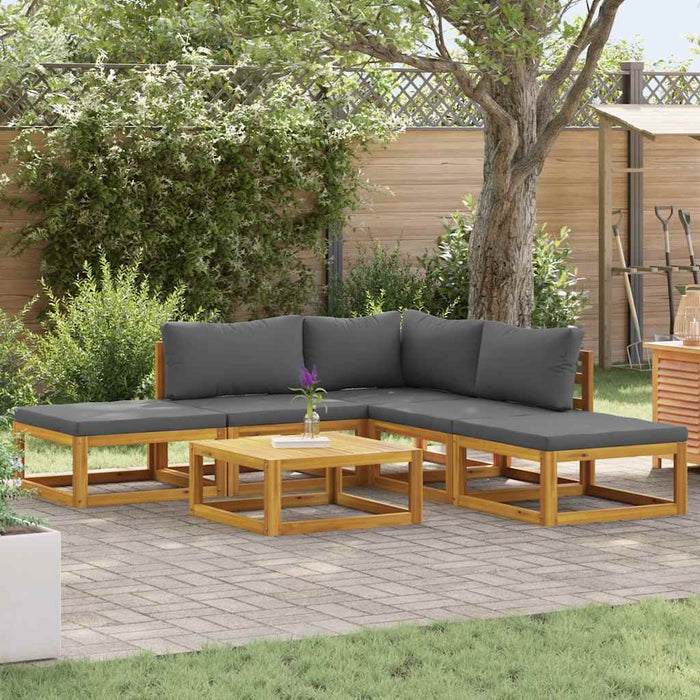 Set mobilier grădină cu perne, 6 piese, lemn masiv acacia - WALTI WALTI