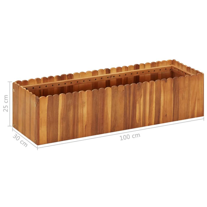Strat înălțat de grădină, 100x30x25 cm, lemn masiv de acacia - WALTI WALTI