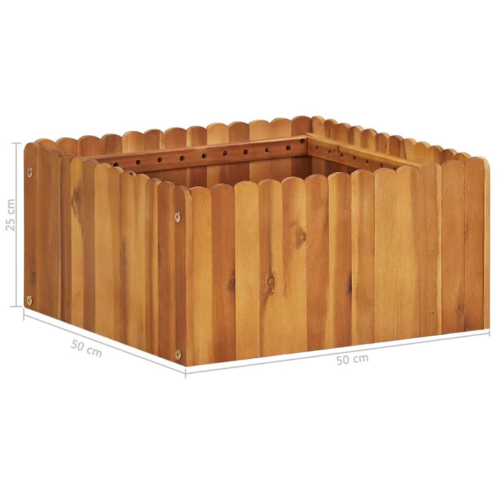Strat înălțat de grădină, 50 x 50 x 25 cm, lemn masiv de acacia - WALTI WALTI