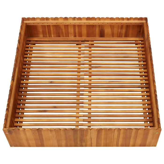 Strat înălțat de grădină, 100x100x25 cm, lemn masiv de acacia - WALTI WALTI
