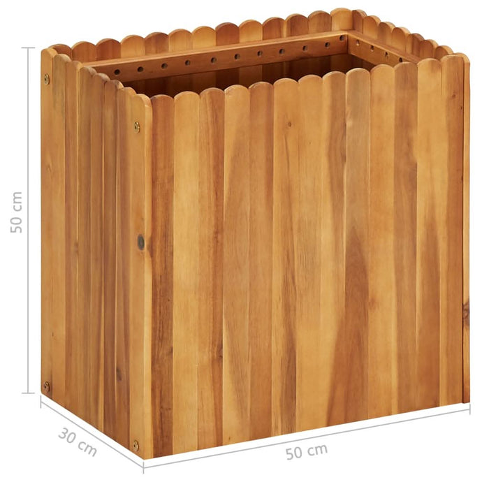 Strat înălțat de grădină, 50 x 30 x 50 cm, lemn masiv de acacia - WALTI WALTI