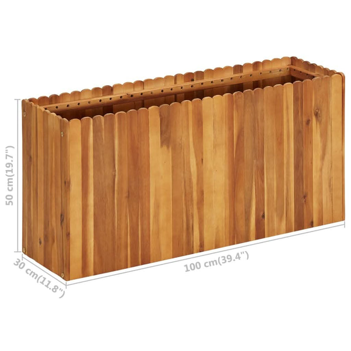 Strat înălțat de grădină, 100x30x50 cm, lemn masiv de acacia - WALTI WALTI