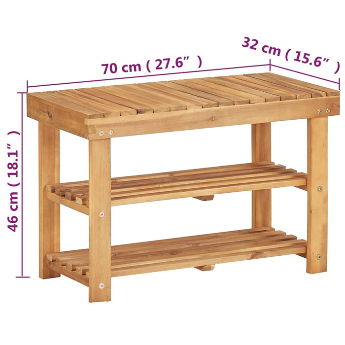 Pantofar, 70 x 32 x 46 cm, lemn masiv de acacia - WALTI WALTI