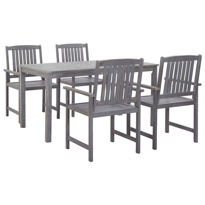 Set mobilier de exterior, 5 piese, gri, lemn masiv de acacia - WALTI WALTI