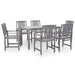 Set mobilier de exterior 7 piese, gri prespălat, lemn de acacia - WALTI WALTI