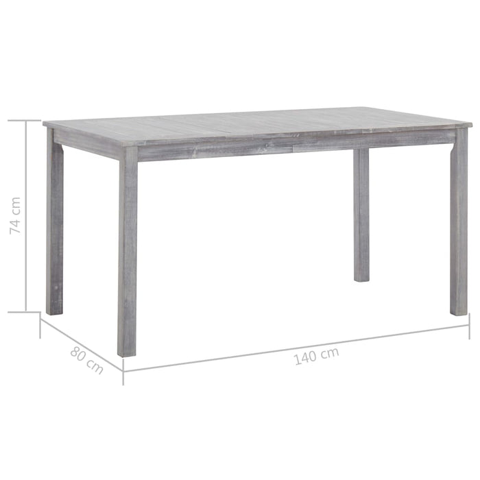 Set mobilier de exterior 7 piese, gri prespălat, lemn de acacia - WALTI WALTI