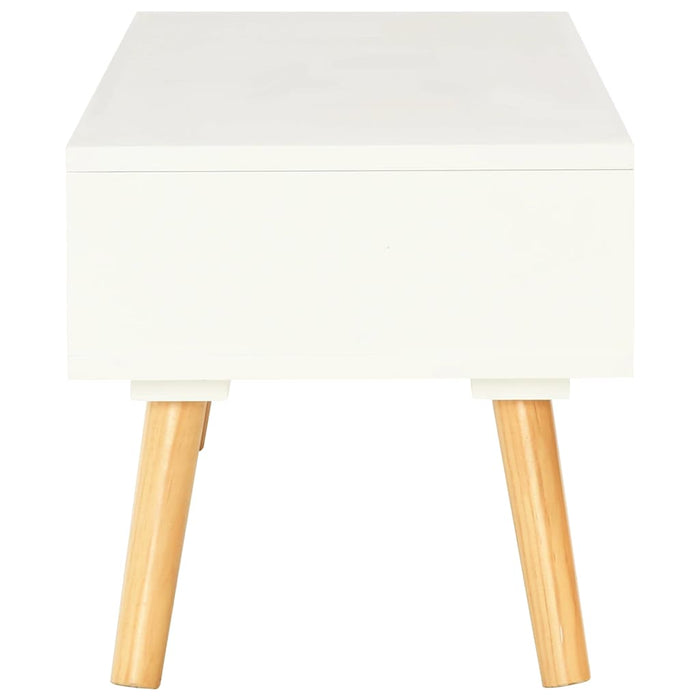 Comodă TV, alb, 120 x 35 x 35 cm, lemn masiv de pin WALTI