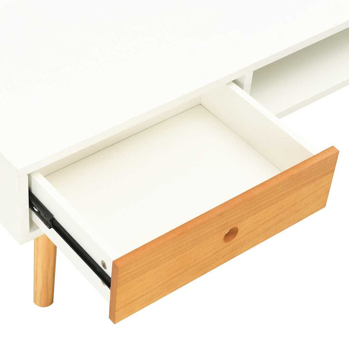 Comodă TV, alb, 120 x 35 x 35 cm, lemn masiv de pin WALTI