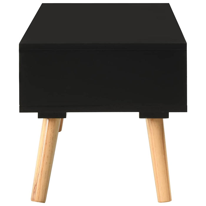 Comodă TV, negru, 120 x 35 x 35 cm, lemn masiv de pin WALTI
