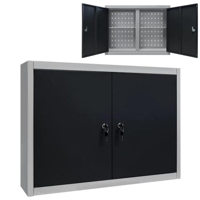 Dulap de perete pentru unelte gri & negru metal stil industrial WALTI