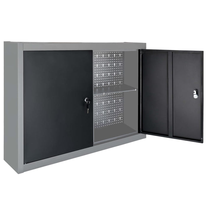 Dulap de perete pentru unelte gri & negru metal stil industrial WALTI