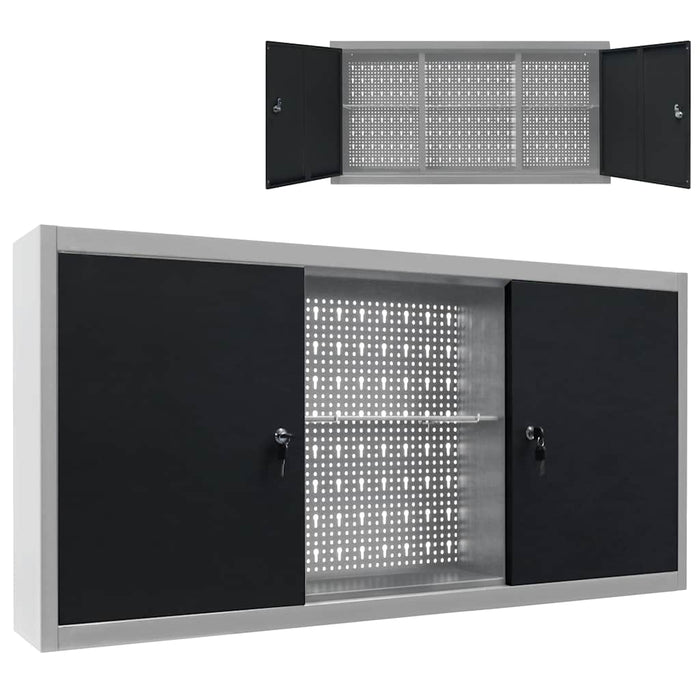 Dulap de perete pentru unelte gri & negru metal stil industrial WALTI