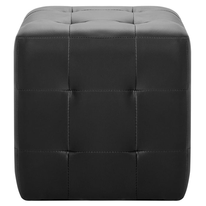 Taburet, 2 buc., negru, 30 x 30 x 30 cm, piele ecologică - WALTI WALTI
