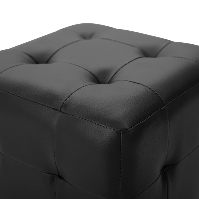 Taburet, 2 buc., negru, 30 x 30 x 30 cm, piele ecologică - WALTI WALTI