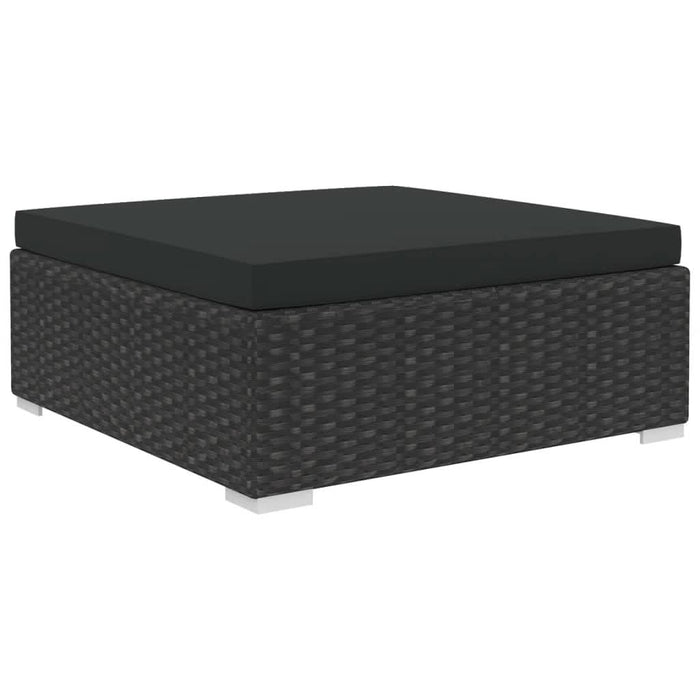 Set mobilier de grădină cu perne, 12 piese, negru, poliratan - WALTI WALTI