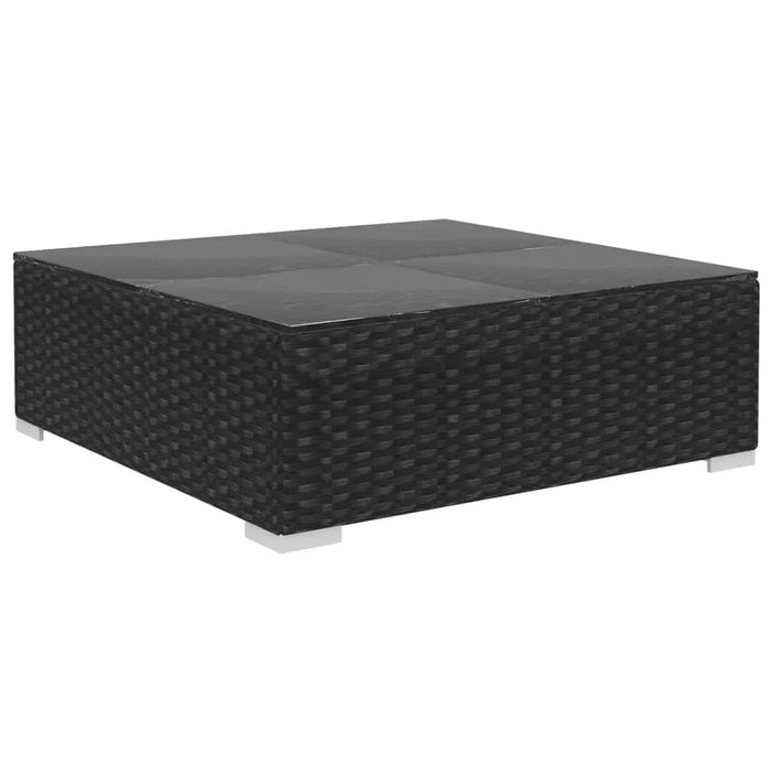 Set mobilier de grădină cu perne, 12 piese, negru, poliratan - WALTI WALTI