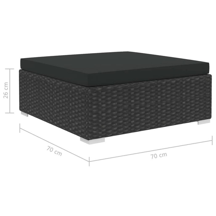 Set mobilier de grădină cu perne, 12 piese, negru, poliratan - WALTI WALTI