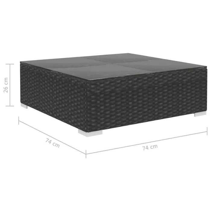 Set mobilier de grădină cu perne, 12 piese, negru, poliratan - WALTI WALTI