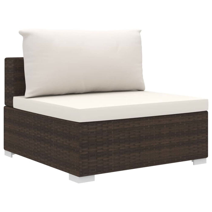 Set mobilier de grădină cu perne, 8 piese, maro, poliratan - WALTI WALTI