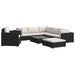 Set mobilier de grădină cu perne, 8 piese, negru, poliratan - WALTI WALTI