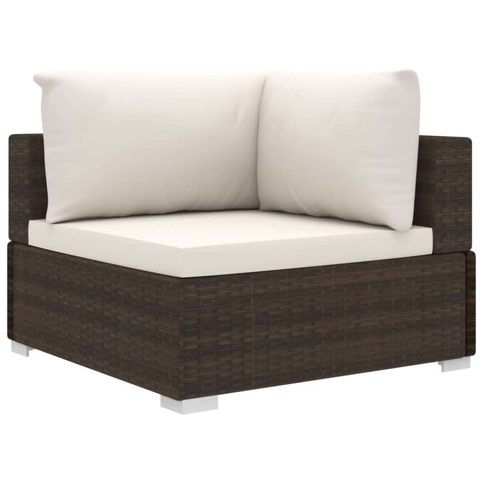 Set mobilier de grădină cu perne, 4 piese, maro, poliratan - WALTI WALTI