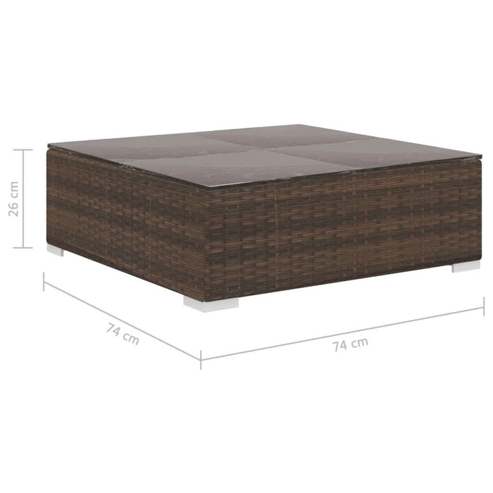 Set mobilier de grădină cu perne, 4 piese, maro, poliratan - WALTI WALTI