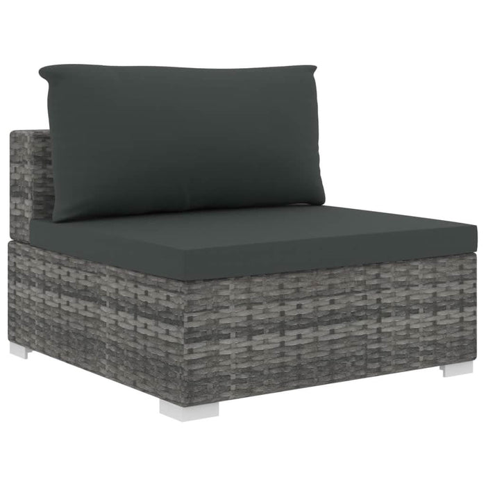 Set mobilier de grădină cu perne, 4 piese, gri, poliratan WALTI