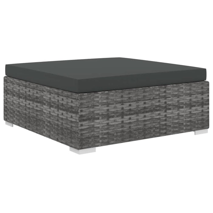 Set mobilier de grădină cu perne, 4 piese, gri, poliratan WALTI