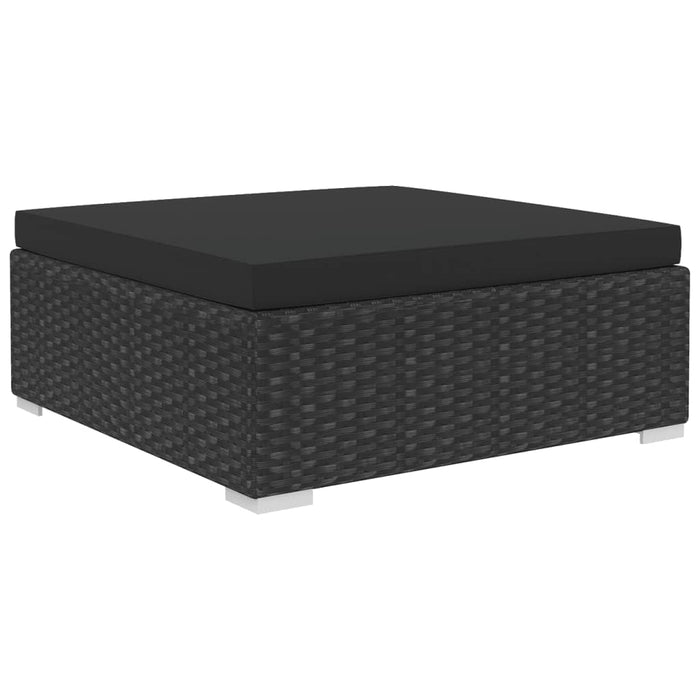 Set mobilier de grădină cu perne, 4 piese, negru, poliratan - WALTI WALTI