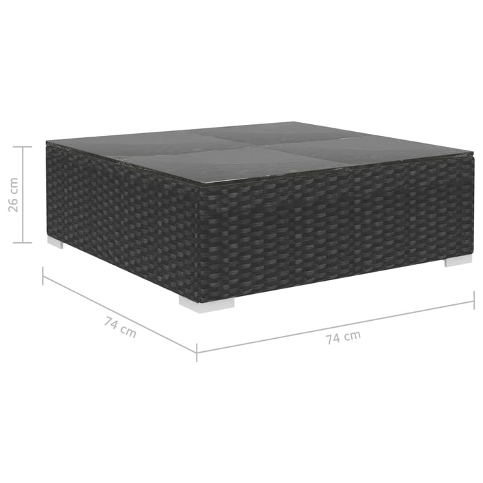 Set mobilier de grădină cu perne, 4 piese, negru, poliratan - WALTI WALTI