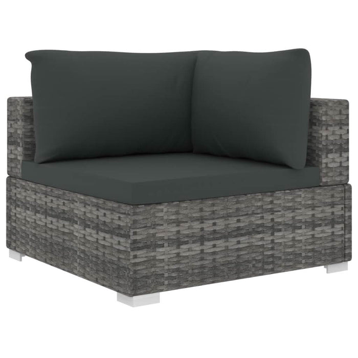 Set mobilier de grădină cu perne, 5 piese, gri, poliratan - WALTI WALTI