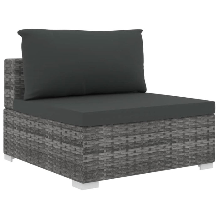 Set mobilier de grădină cu perne, 5 piese, gri, poliratan - WALTI WALTI